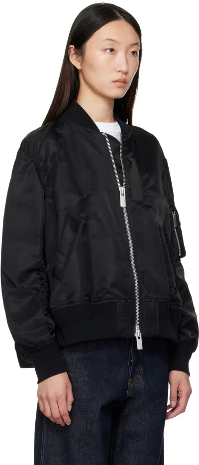 Sacai Black Nylon Twill Bomber Jacket