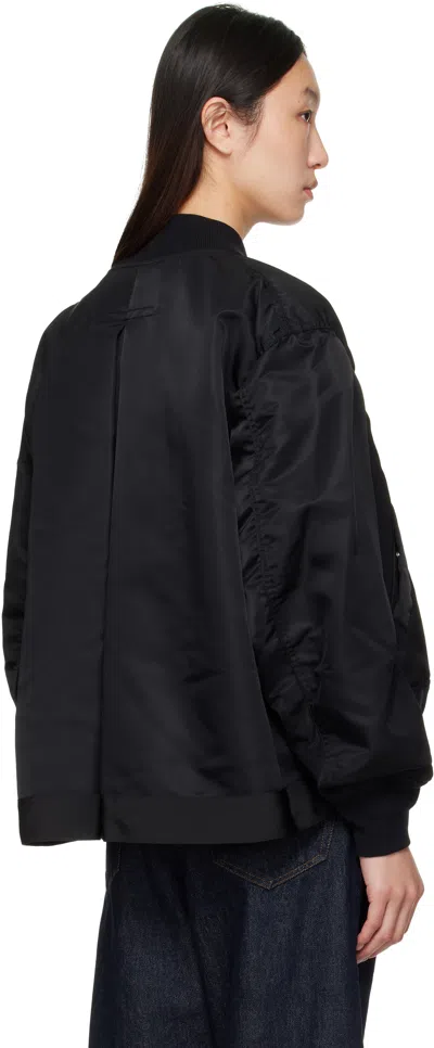 Sacai Black Nylon Twill Bomber Jacket