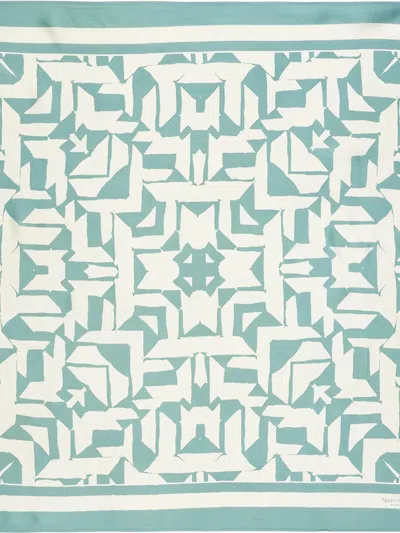 Marc O'polo Abstract-print Scarf In Green