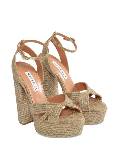 Aquazzura Sundance Ankle Strap Platform Sandal In Brown