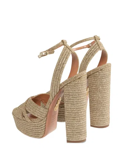 Aquazzura Sundance Ankle Strap Platform Sandal In Brown