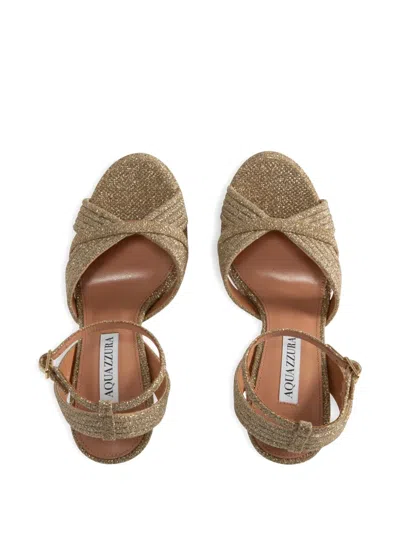 Aquazzura Sundance Ankle Strap Platform Sandal In Brown