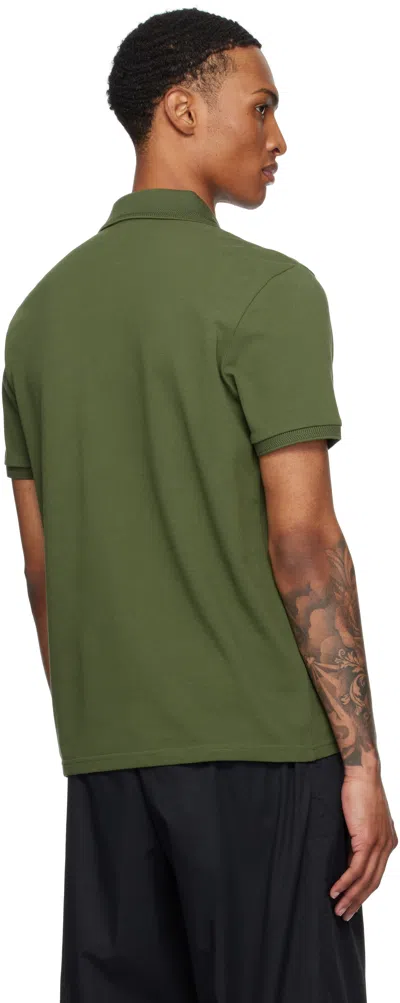 Moncler Embroidered Logo Cotton Piquet Polo Shirt In Green