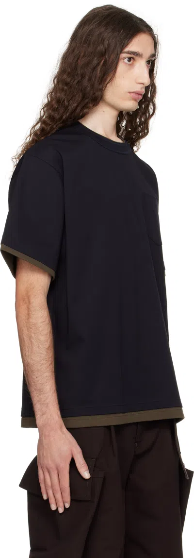 Sacai Men S Cotton Jersey T-shirt Navy In Blue