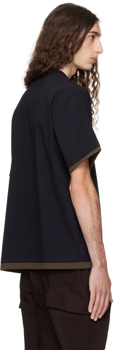 Sacai Men S Cotton Jersey T-shirt Navy In Blue