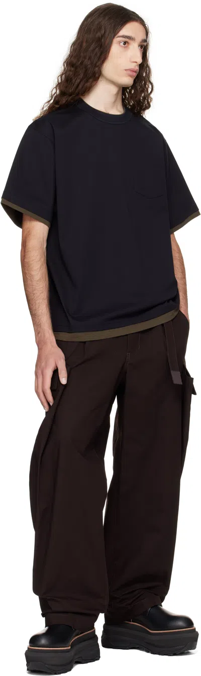 Sacai Men S Cotton Jersey T-shirt Navy In Blue