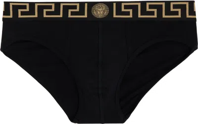 Versace Three-pack Black Greca Border Briefs