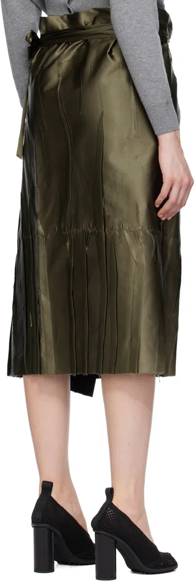 Marie Adam-leenaerdt Khaki Apron Flat Midi Skirt