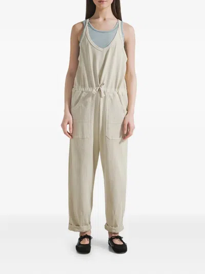 Deha Pocket Drawstring Jumpsuit In Neutral