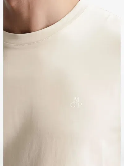 Marc O'polo Logo-embroidered T-shirt In Neutral