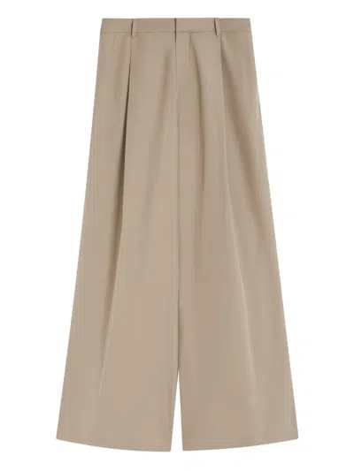 S Max Mara Pleat-detail Trousers In Brown