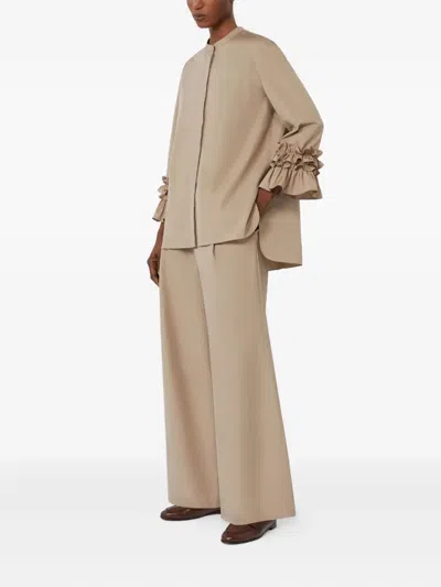 S Max Mara Pleat-detail Trousers In Brown