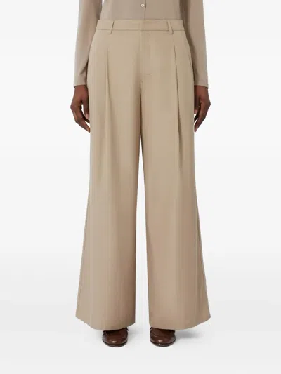 S Max Mara Pleat-detail Trousers In Brown