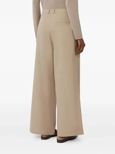 S Max Mara Pleat-detail Trousers In Brown