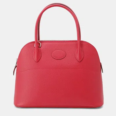 Pre-owned Hermes Bolide 27 Rose Extreme Epsom