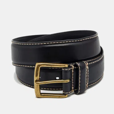 Pre-owned Ralph Lauren Black Leather Buckle Belt 80cm