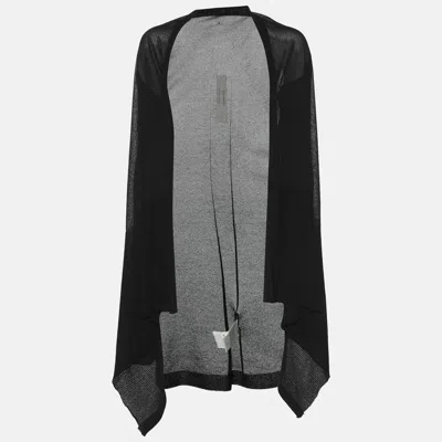 Pre-owned Rick Owens Black Stretch Knit Cardigan M