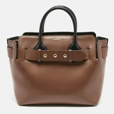 Pre-owned Burberry Brown/black Leather Small Triple Stud Belt Bag