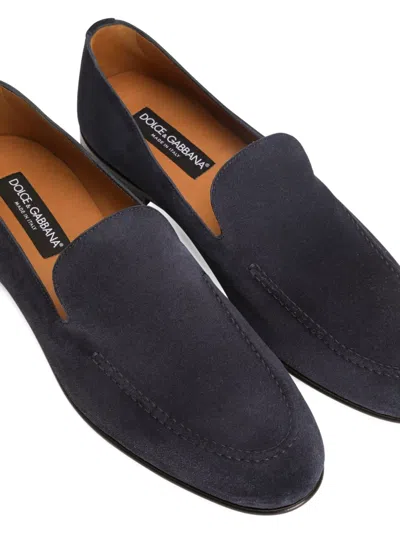 Dolce & Gabbana Suede Loafers In Blue