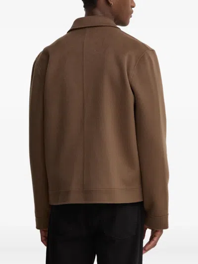 Nanushka Flap-pocket Wool Jacket In Brown