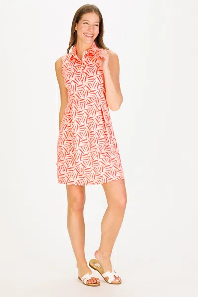 Duffield Lane Rosanna Polo Dress In Coral Kaleidoscope In Multi