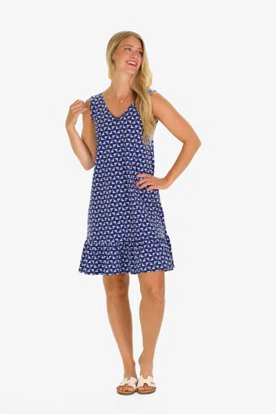 Duffield Lane The Layla Dress In Summer Blues In Blue