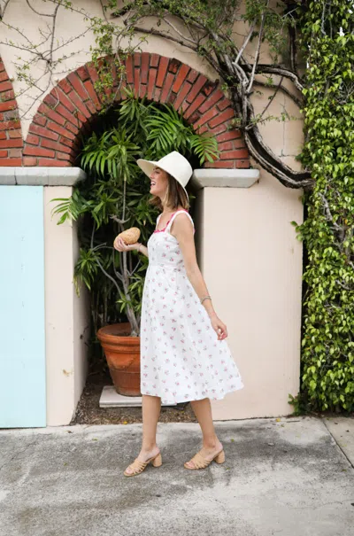 Duffield Lane The Ricrac Wendy Dress In White Roses In White