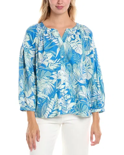 Tori Richard Rhapsody In Blue Selah Blouse In Blue