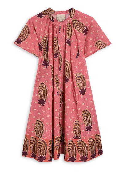 Hannah Artwear Sally Printed Cotton Mini Dress In Pink