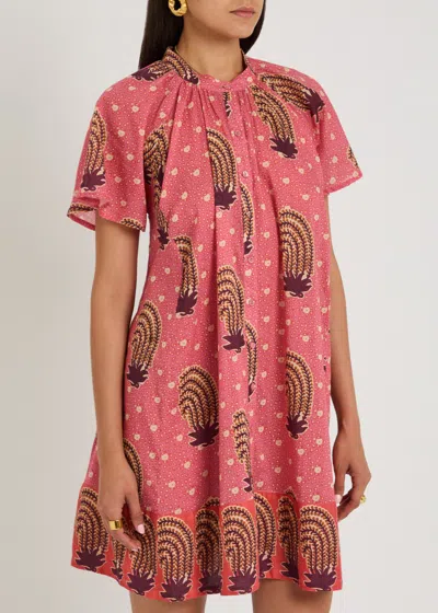 Hannah Artwear Sally Printed Cotton Mini Dress In Pink