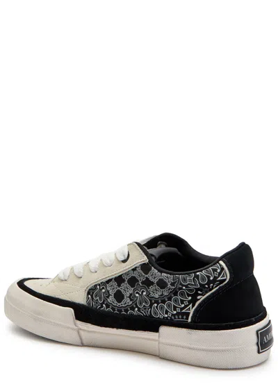 Amiri Sunset Skate Paisley-printed Suede Sneakers In Black