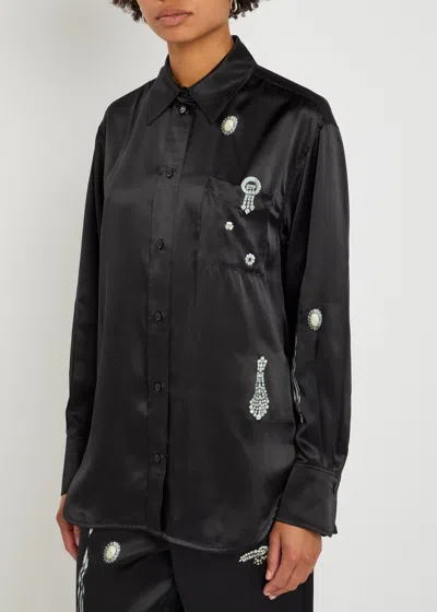 Victoria Beckham Printed Silk Pyjama Shirt