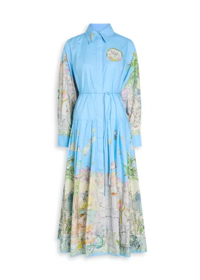 Alemais Anouk Printed Cotton Midi Shirt Dress