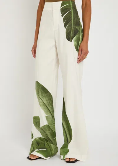 Alice And Olivia Alice + Olivia Dylan Printed Linen-blend Trousers
