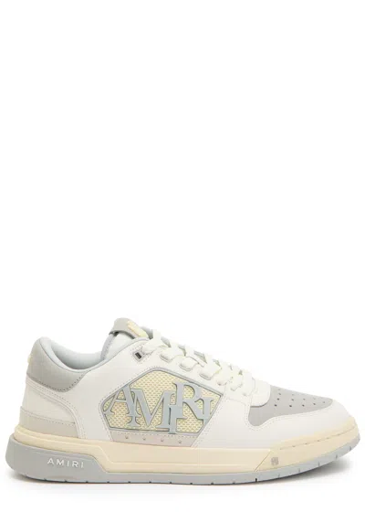 Amiri Classic Panelled Grained Leather Sneakers In Gray