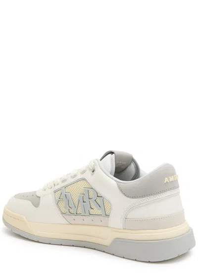 Amiri Classic Panelled Grained Leather Sneakers In Gray