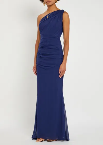 Talbot Runhof Gathered Tulle Maxi Dress