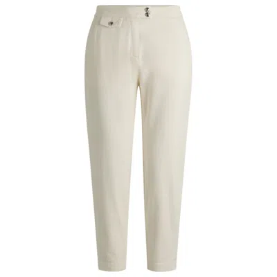 Hugo Boss Casual Trousers In Stretch-cotton Satin