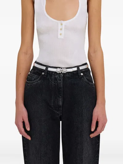 Ferragamo Reversible Adjustable Gancini Belt In Neutral