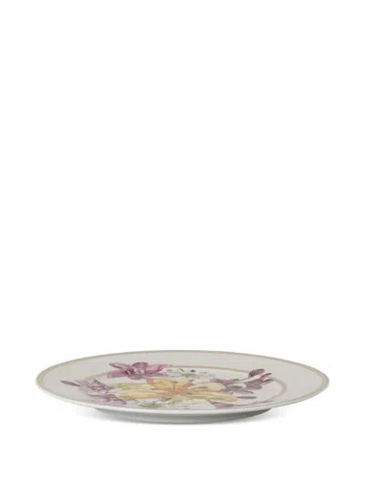 Swarovski Floral-print Plate In Gray