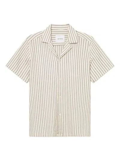 Les Deux Striped Short-sleeve Shirt In White