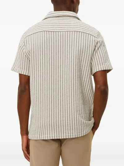 Les Deux Striped Short-sleeve Shirt In White