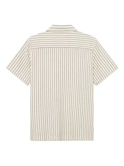 Les Deux Striped Short-sleeve Shirt In White