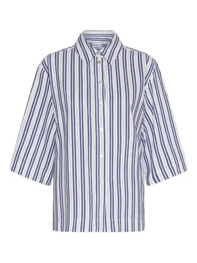 Marella Striped Button-down Shirt In Blue