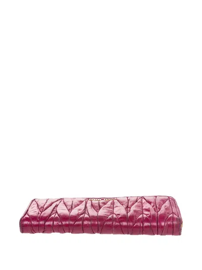 Pre-owned Miu Miu Matelassé Leather Wallet