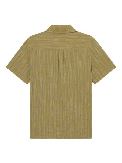 Les Deux Camp-collar Textured Shirt In Green