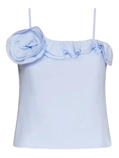 Marella Ruffled Corset With Rose Detail In Blue