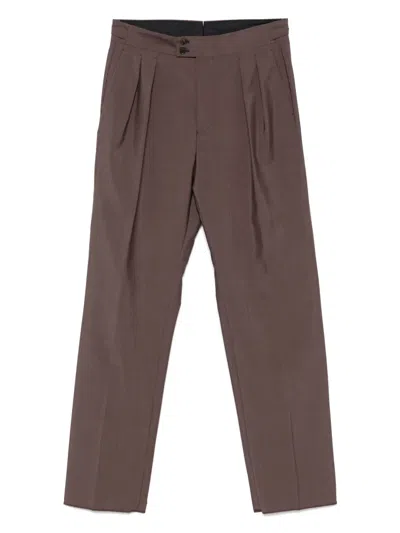 Paul Smith Pleated Trousers In Brown