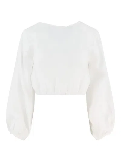 Cala De La Cruz Tie-back Blouse In White