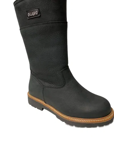 Olang Leather Zip-up Boots In Black